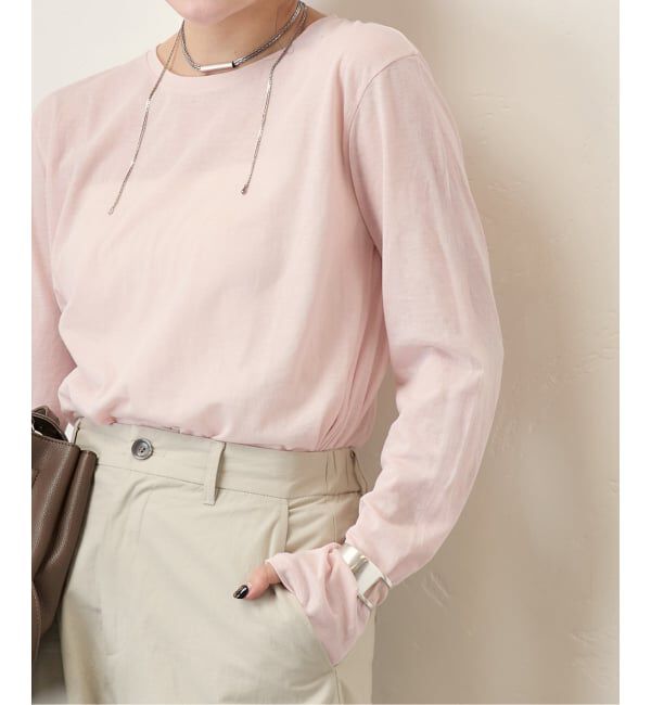JOURNAL STANDARD「《追加》クルーネックシアーロングTシャツ」|Tシャツ・カットソー|ピンク B