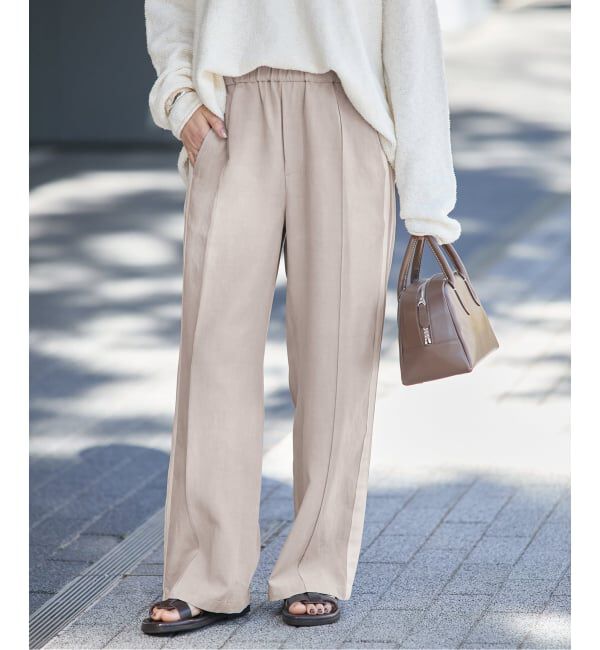 JOURNAL STANDARD「リヨセルリネンラインパンツ」|スラックス|グレーB