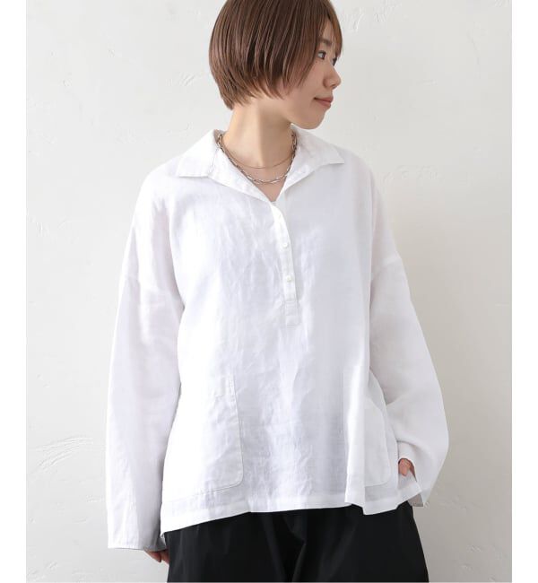 journal standard luxe「《予約》リネンワッシャー スキッパーシャツ」|シャツ・ブラウス|