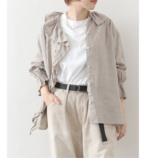 journal standard luxe「《予約》フレンチリネン フリルパフブラウス」|シャツ・ブラウス|