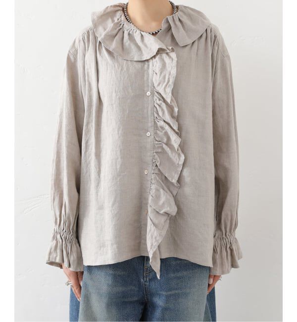 journal standard luxe「《予約》フレンチリネン フリルパフブラウス」|シャツ・ブラウス|