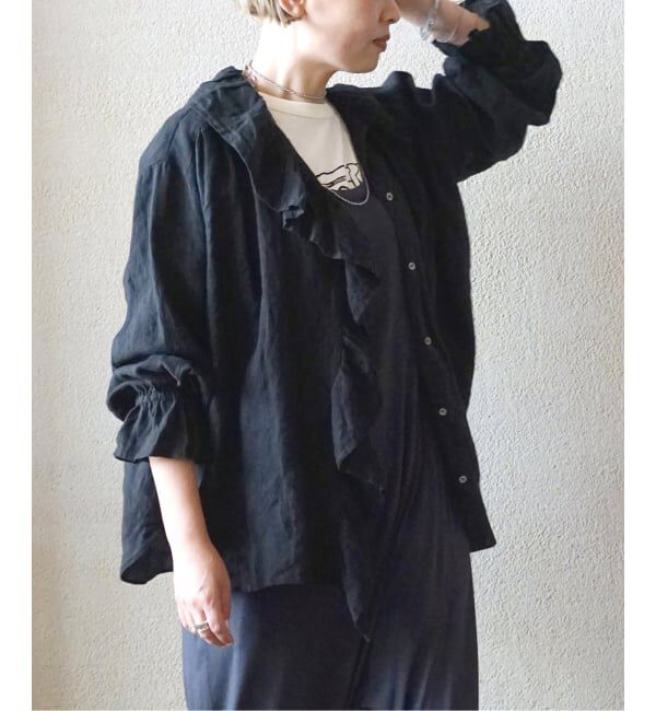 journal standard luxe「《予約》フレンチリネン フリルパフブラウス」|シャツ・ブラウス|