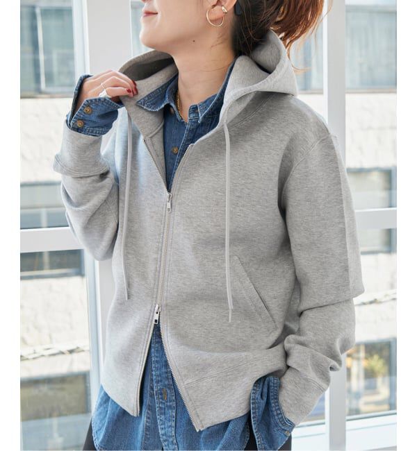 Spick and Span「《追加5》ストレッチジップフードパーカー」|Tシャツ・カットソー|