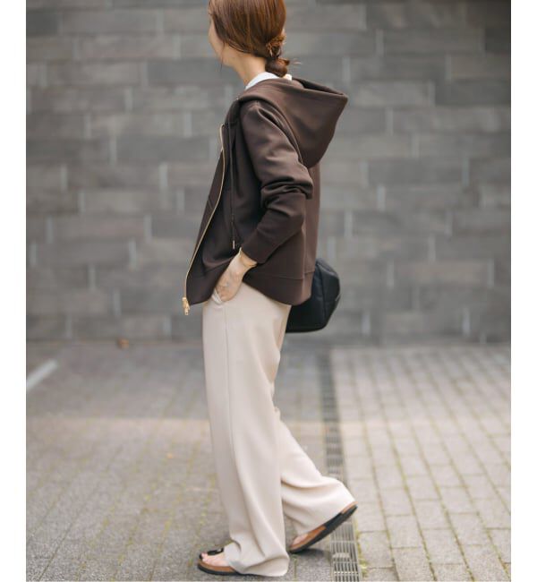 Spick and Span「《追加5》ストレッチジップフードパーカー」|Tシャツ・カットソー|