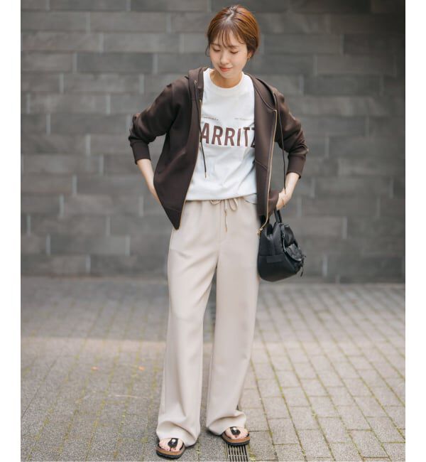 Spick and Span「《追加5》ストレッチジップフードパーカー」|Tシャツ・カットソー|