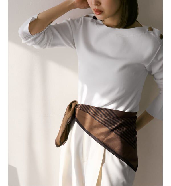 NOBLE「LE SCARF/レスカーフ STRIPED SCARF 80cm」|バンダナ・スカーフ|