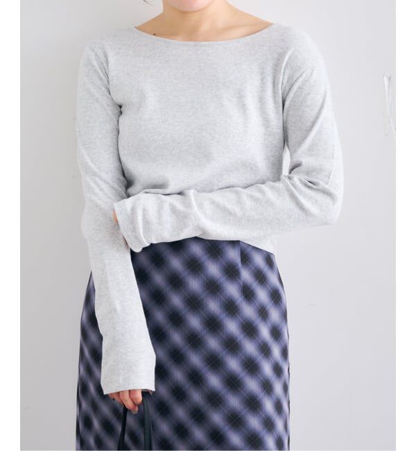 U by SPICK&SPAN「≪予約≫コットンフライスロングスリーブトップス」|Tシャツ・カットソー|グレーB