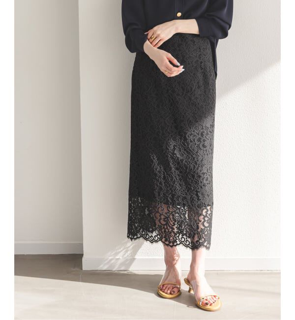 NOBLE「《WEB限定追加2》リバーレースIラインスカート」|スカート|