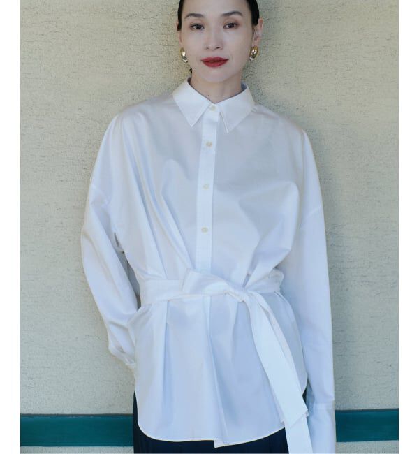 NOBLE「ELENI/エルニ ビブラートコットンベルトシャツ」|シャツ・ブラウス|ホワイト