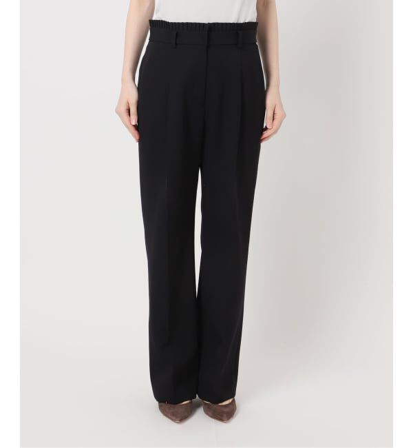 NOBLE「ELENI/エルニ ウールギャバプリーツベルトパンツ」|スラックス|