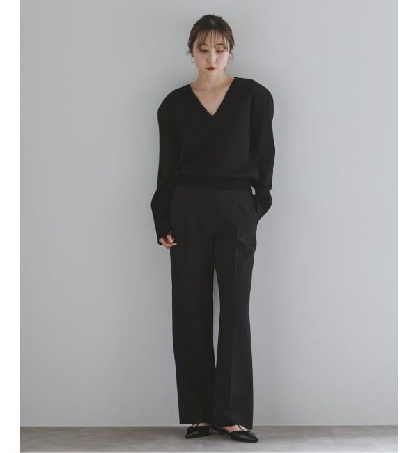 NOBLE「ELENI/エルニ ウールギャバプリーツベルトパンツ」|スラックス|