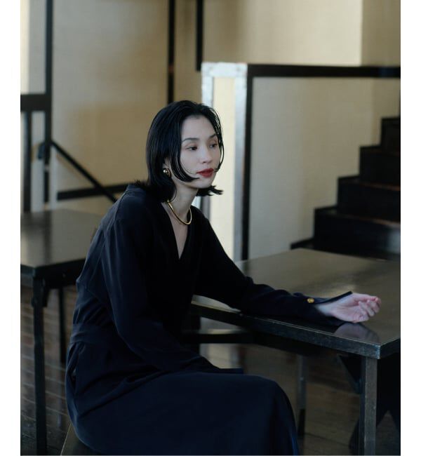 NOBLE「ELENI/エルニ キュプラサテンリーンワンピース」|ワンピース|