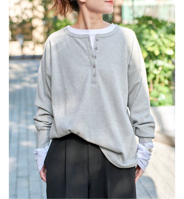 Spick and Span「《新色有り / 追加予約》2枚SETヘンリーネックプルオーバー」|Tシャツ・カットソー|