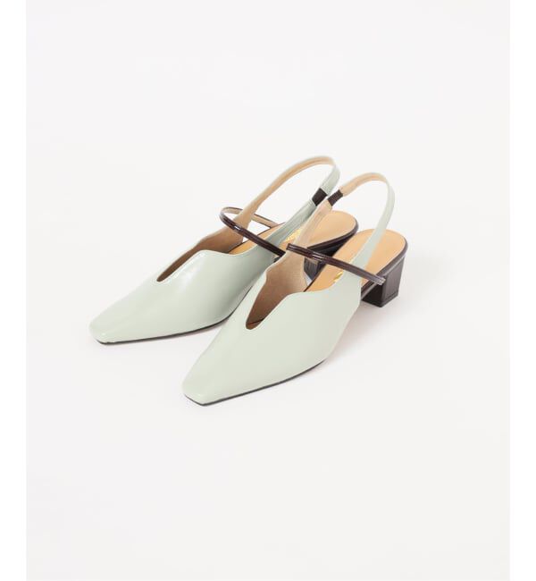 GRISE「《追加予約》GRISE4cmナロースクエアウェーブスリングバック」|パンプス|