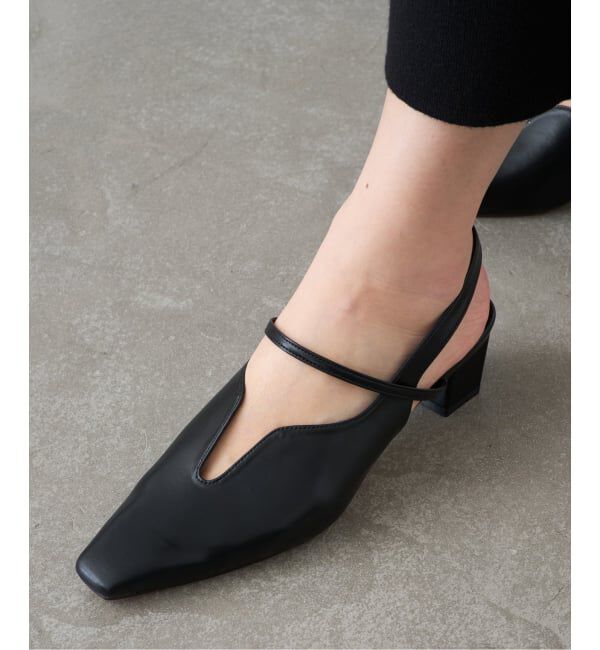 GRISE「《追加予約》GRISE4cmナロースクエアウェーブスリングバック」|パンプス|