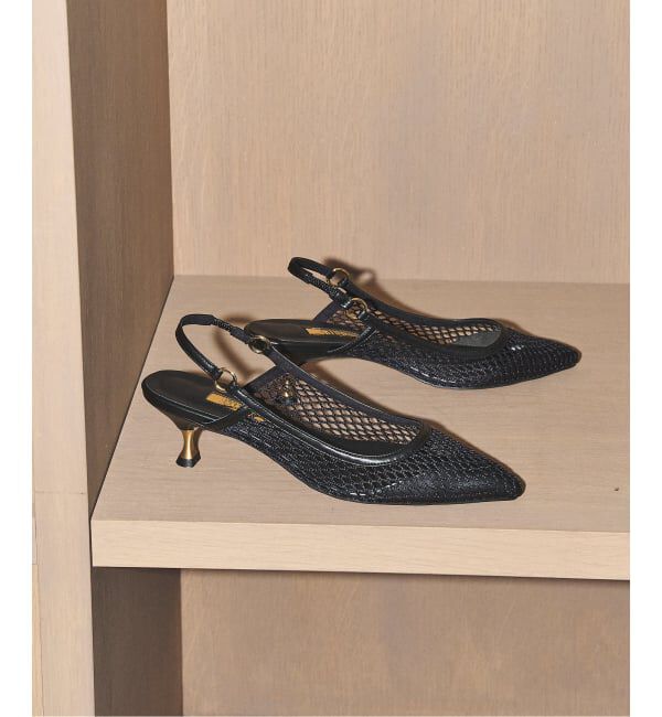 GRISE「《追加予約》GRISE5cmポインテッドメッシュスリングバック」|パンプス|ブラック