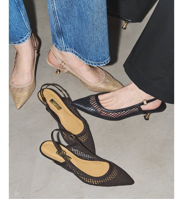 GRISE「《追加予約》GRISE5cmポインテッドメッシュスリングバック」|パンプス|