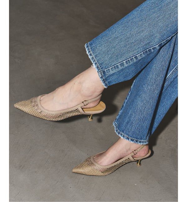 GRISE「《追加予約》GRISE5cmポインテッドメッシュスリングバック」|パンプス|