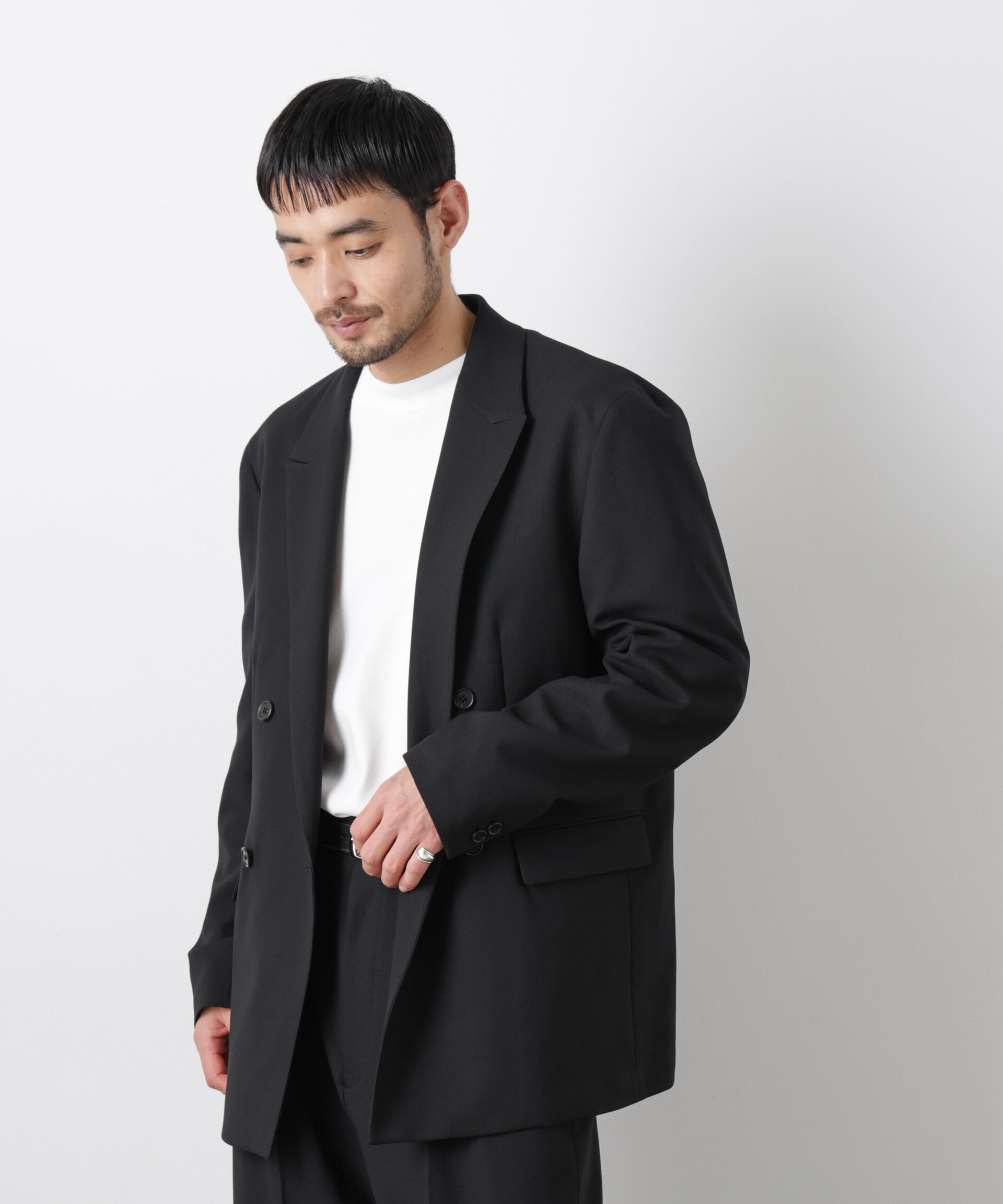 nano･universe「Reflax(R)オックスダブルブレストジャケット（セットアップ可）」|テーラードジャケット|