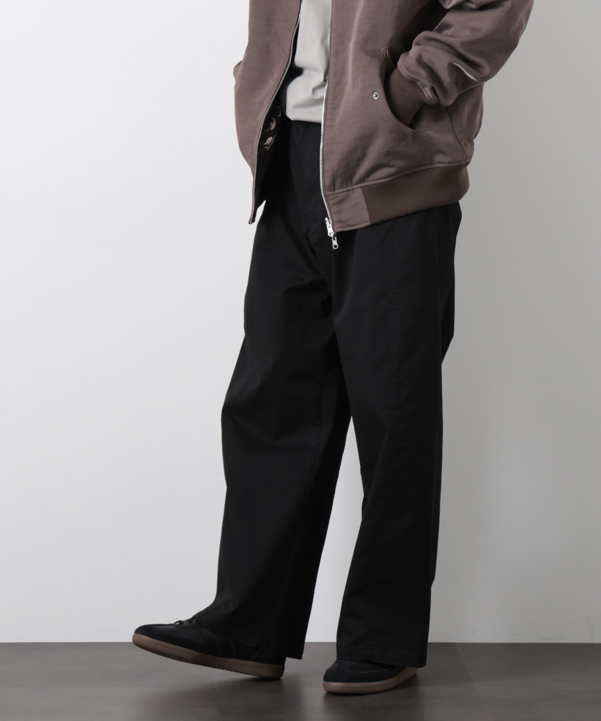 nano･universe「｢ASSEMBLANC｣ベルテッド3Dパンツ」|チノ|ブラック