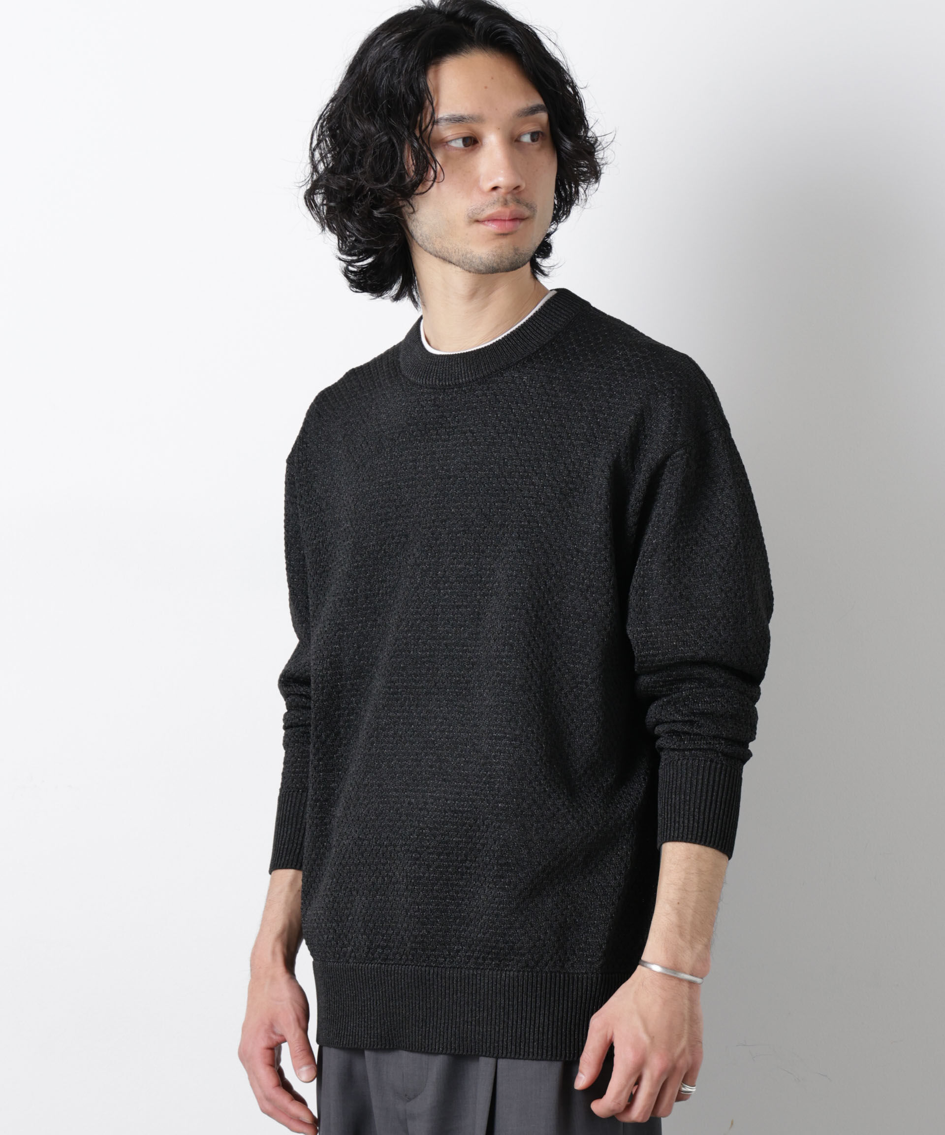 nano･universe「ギマクルーネックプルオーバー」|ニット・セーター|