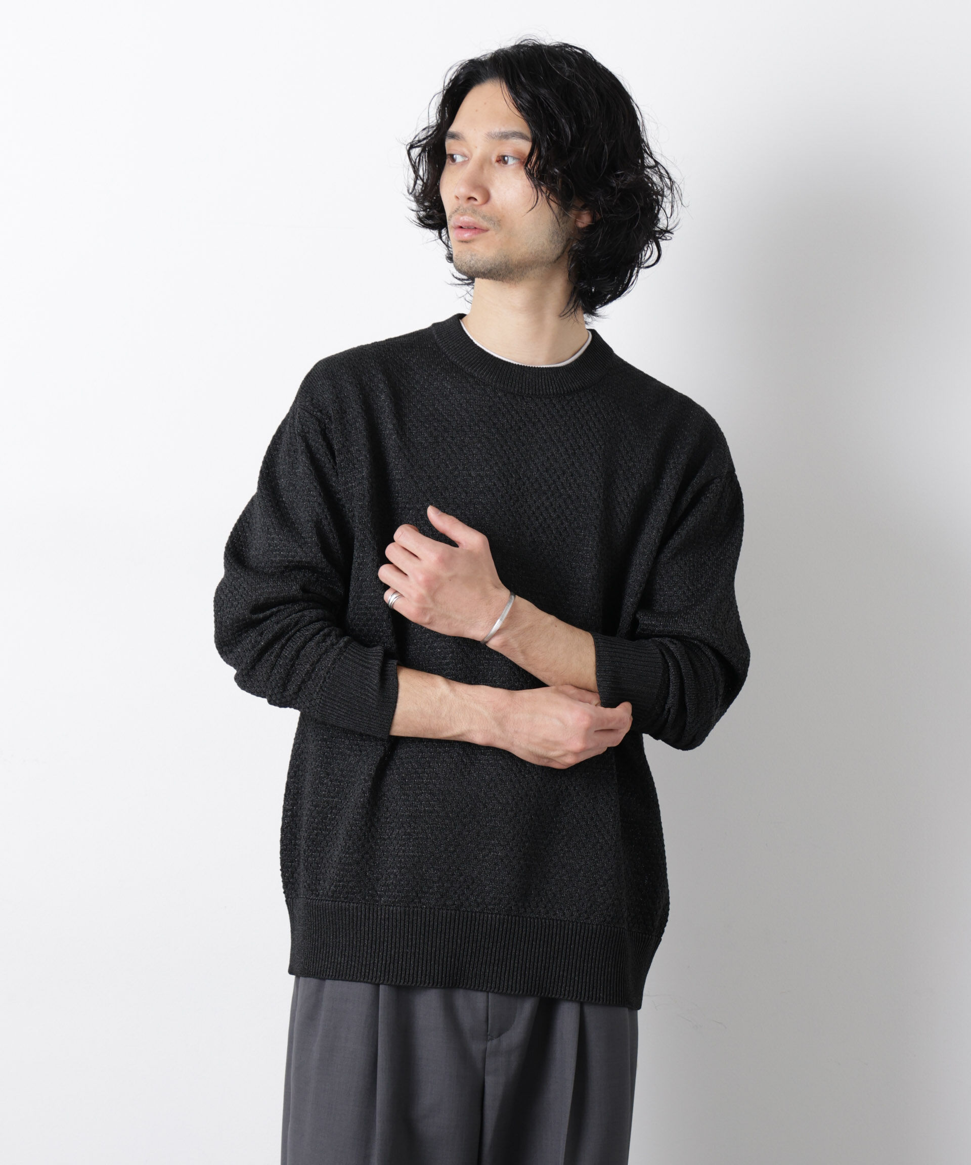 nano･universe「ギマクルーネックプルオーバー」|ニット・セーター|