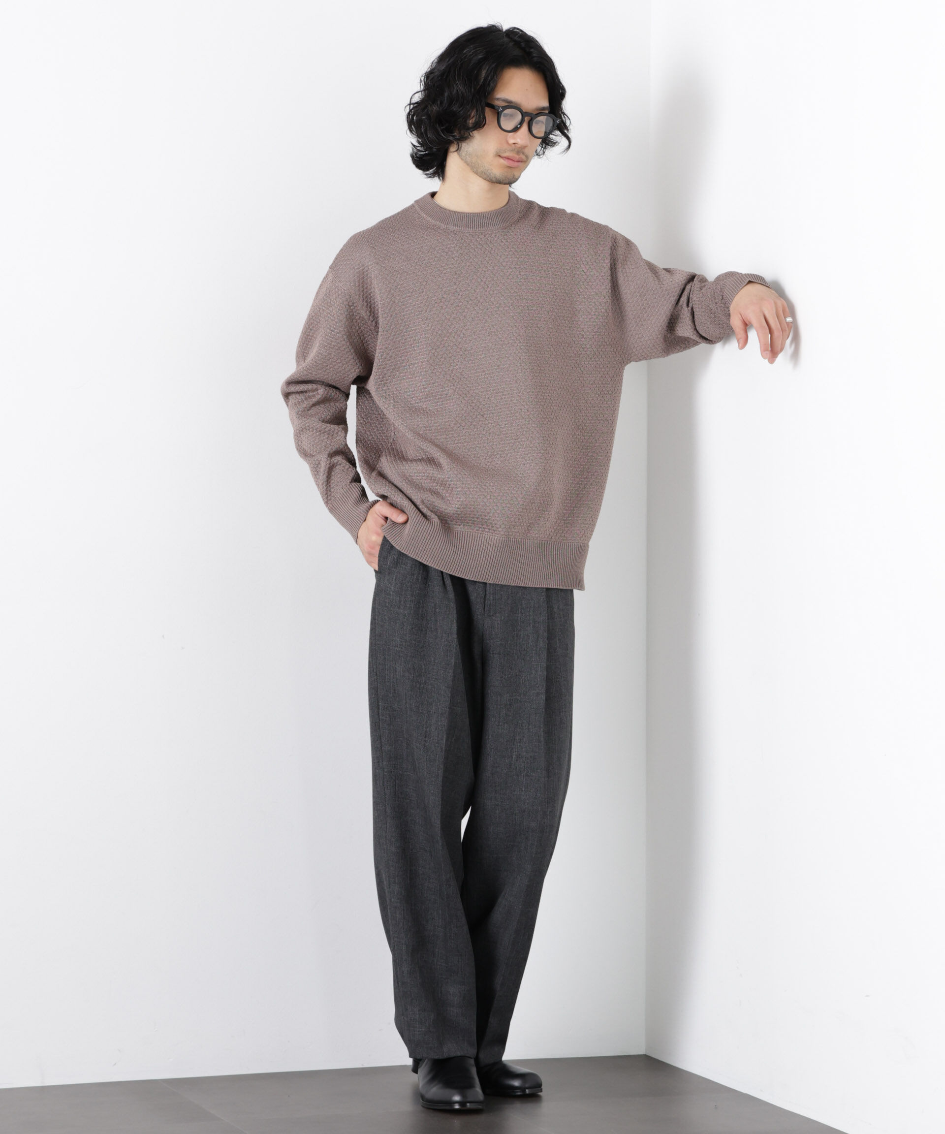 nano･universe「ギマクルーネックプルオーバー」|ニット・セーター|