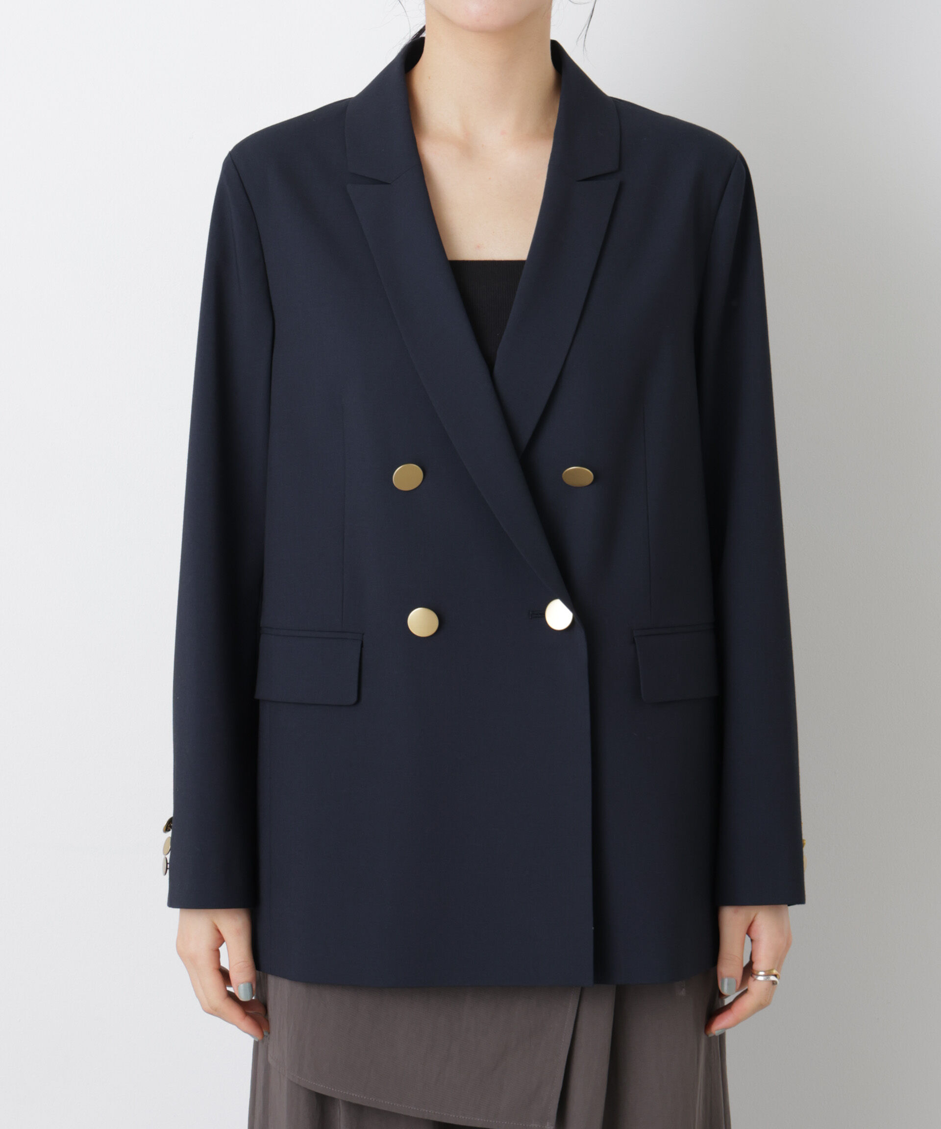 nano･universe「トロストレッチダブルジャケット(セットアップ可)」|テーラードジャケット|
