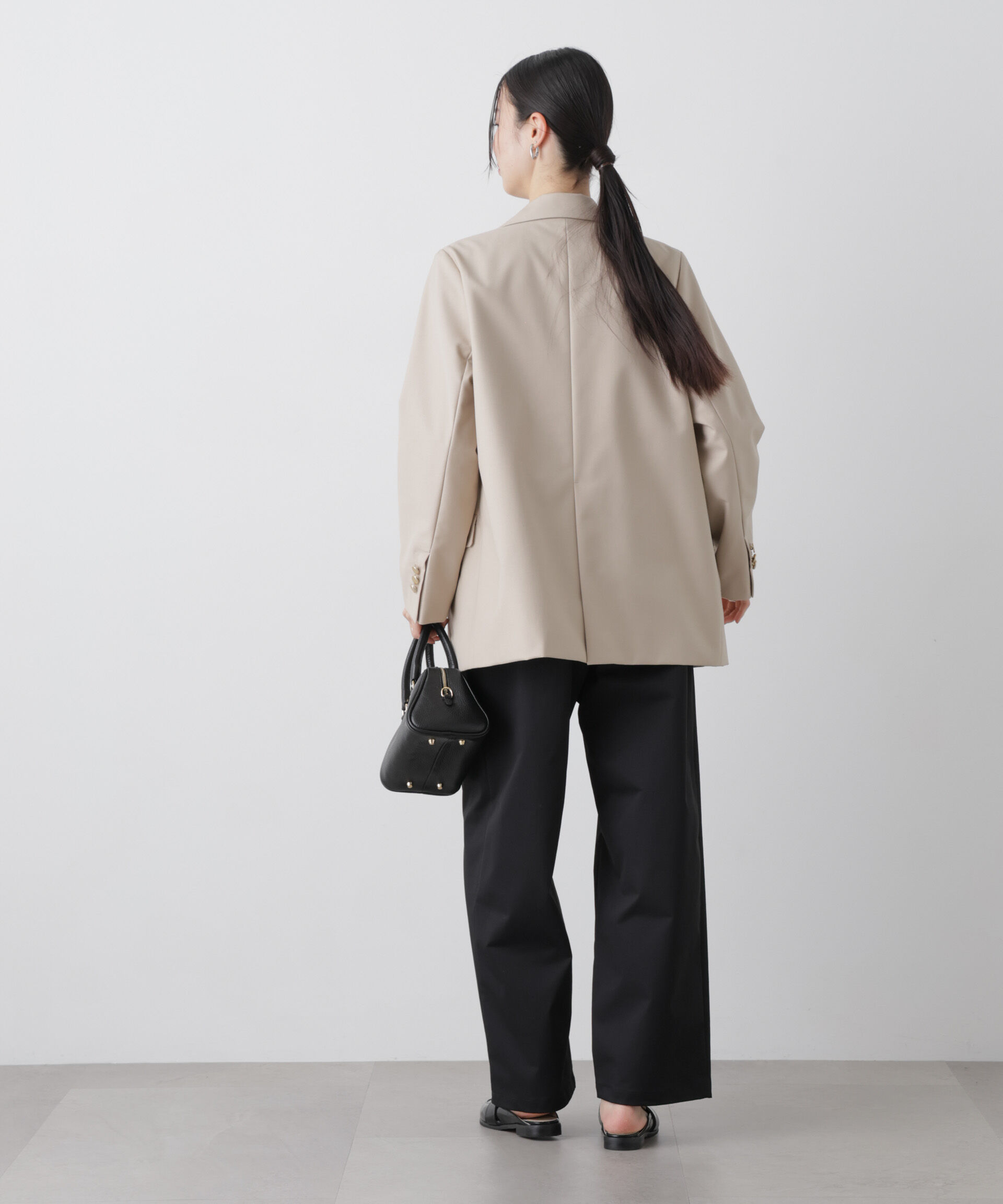 nano･universe「ツイルストレッチワンタックパンツ」|チノ|