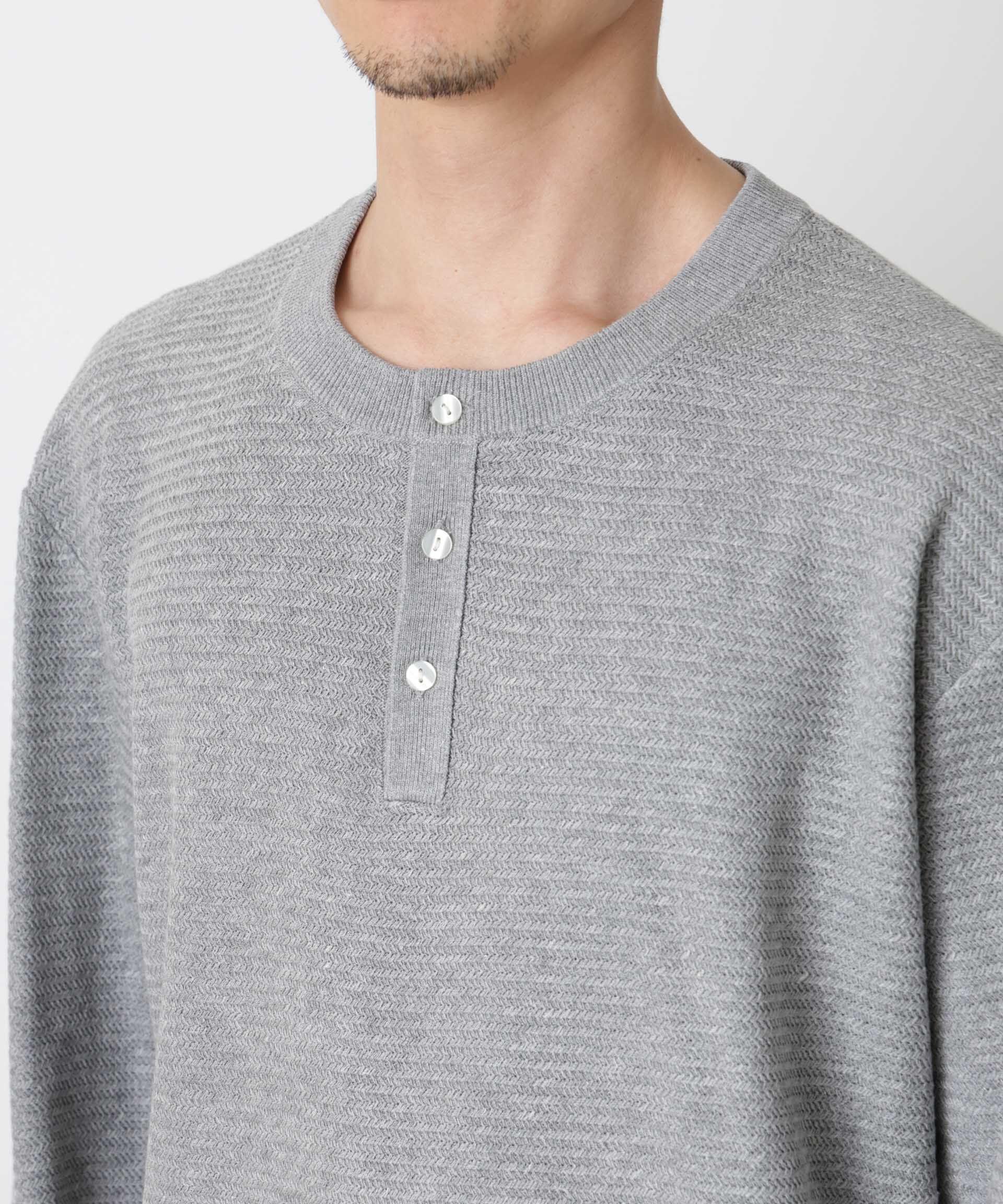 nano･universe「テクスチャーヘンリーネックニット」|ニット・セーター|