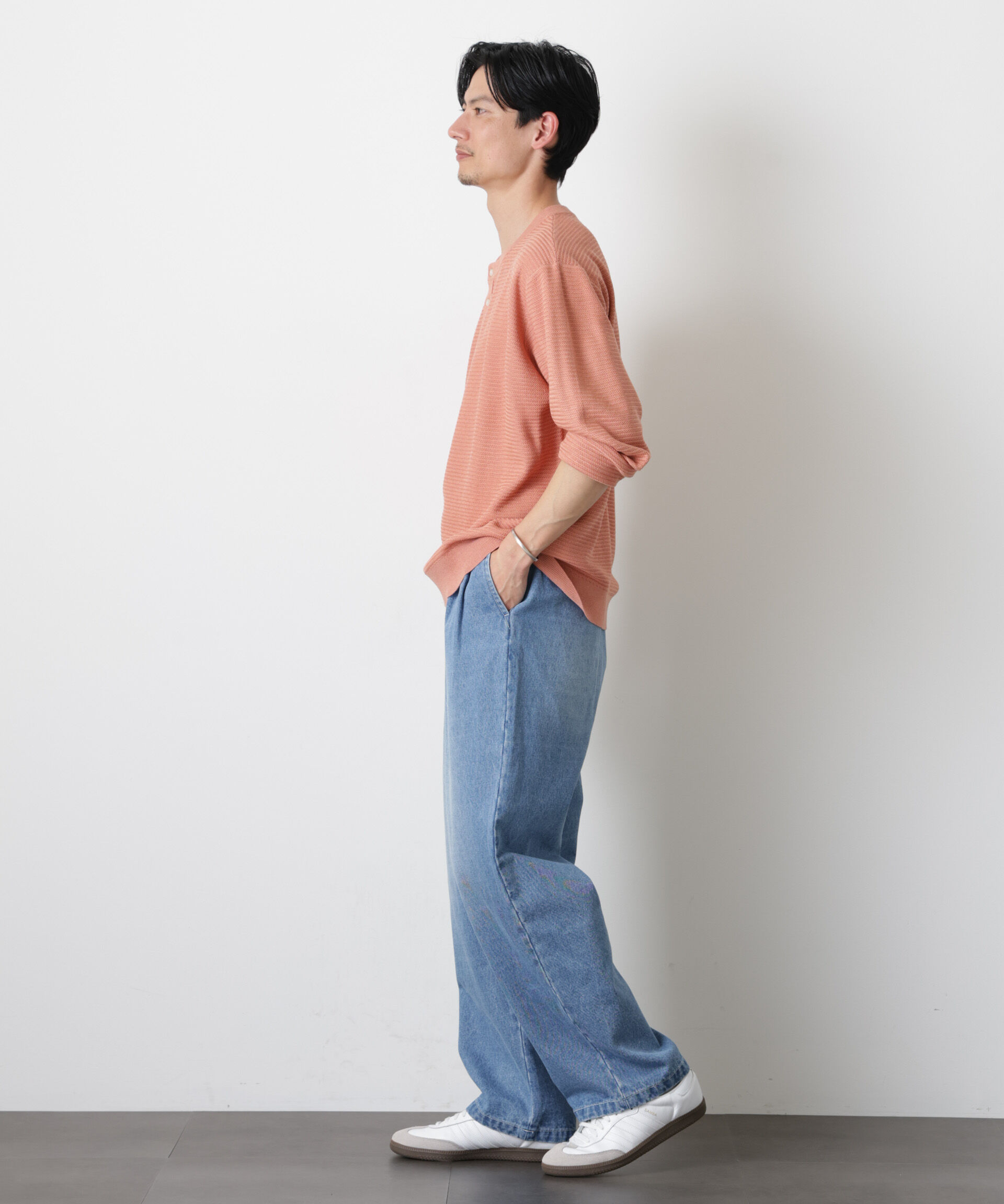 nano･universe「テクスチャーヘンリーネックニット」|ニット・セーター|