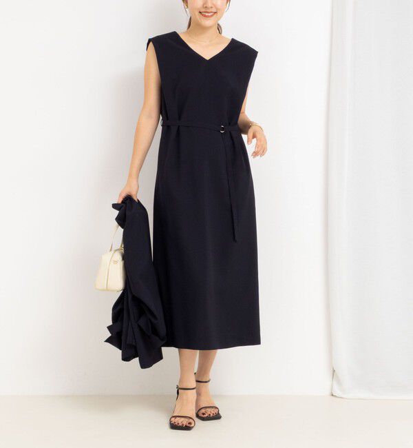 NOLLEY'S「ウォッシャブルエコボイル2WAYワンピース」|ワンピース|ネイビー