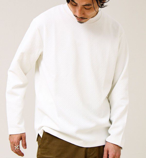 GLOSTER「【素材で魅せる】フクレリンクスジャガードロンT」|Tシャツ・カットソー|