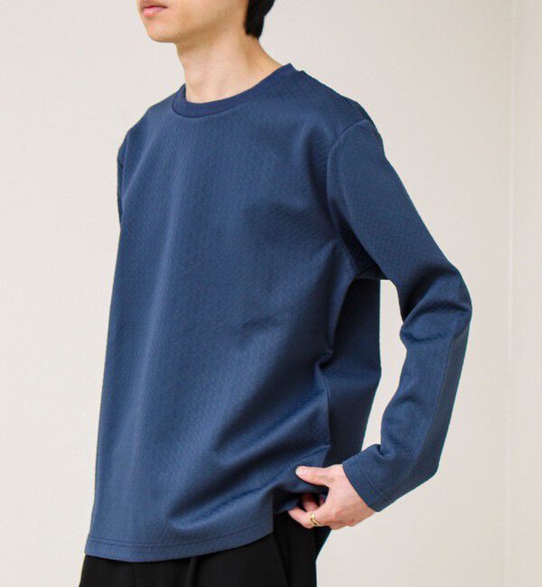 GLOSTER「【素材で魅せる】フクレリンクスジャガードロンT」|Tシャツ・カットソー|