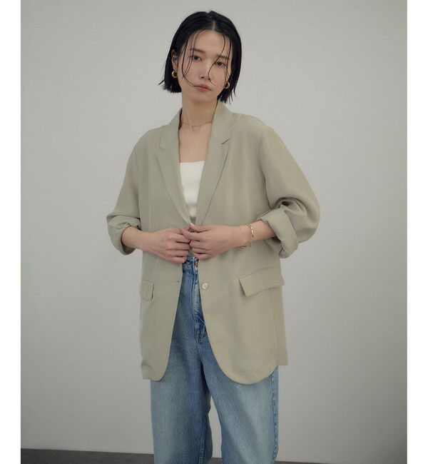 SALON adam et rope'「[26SS]GENTLE SILK ジャケット / セットアップ対応・洗える」|テーラードジャケット|ベージュ系(28)