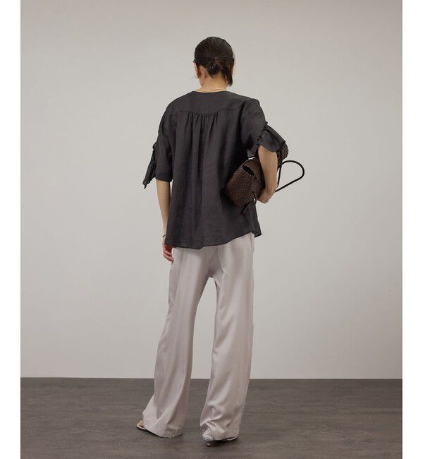 SALON adam et rope'「【WEB限定】ヨーロピアンリネンルジェフリルブラウス」|シャツ・ブラウス|