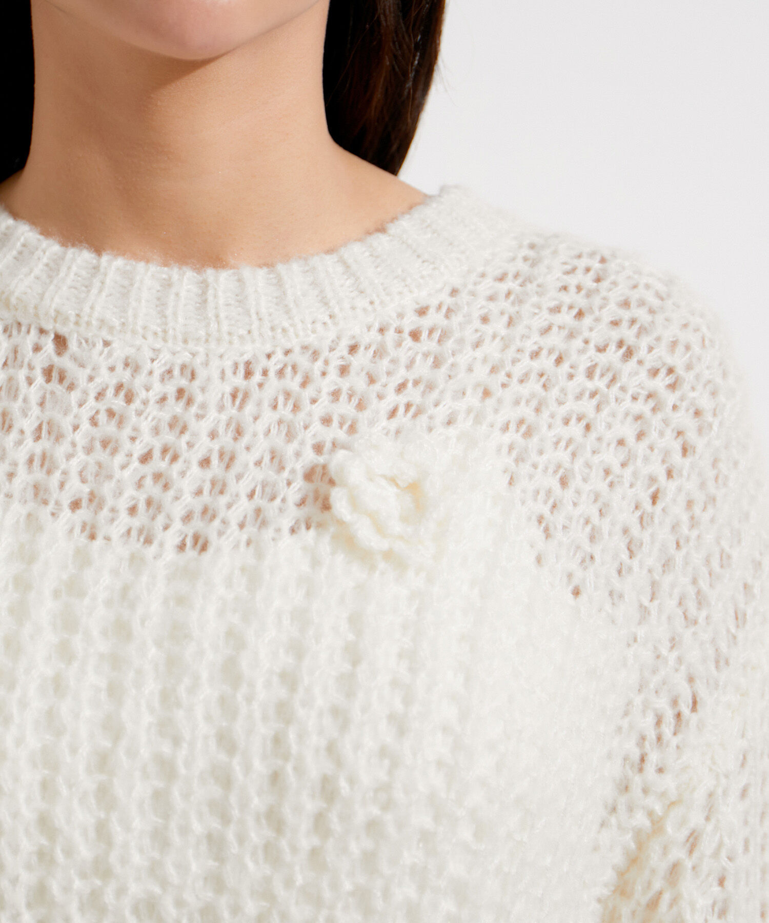 VIS「お花ぽんぽんシアーニット」|ニット・セーター|