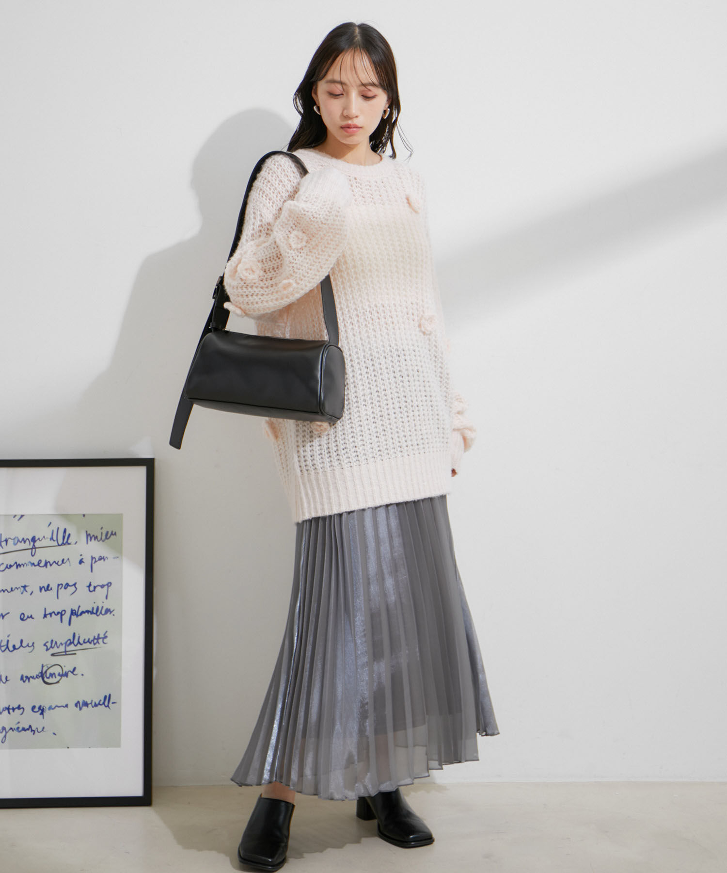 VIS「お花ぽんぽんシアーニット」|ニット・セーター|