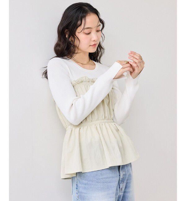 VIS「シャーリングビスチェドッキングニット/イージーケア」|ニット・セーター|