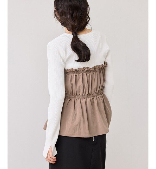 VIS「シャーリングビスチェドッキングニット/イージーケア」|ニット・セーター|