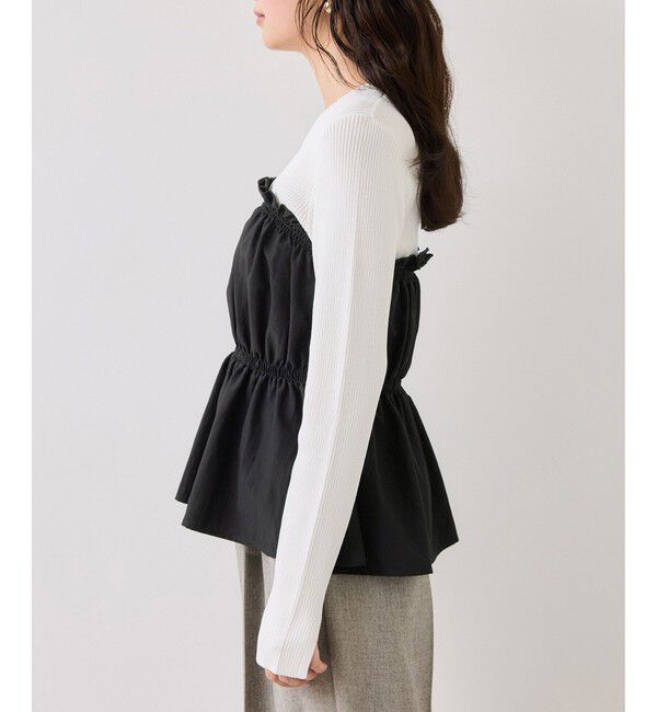 VIS「シャーリングビスチェドッキングニット/イージーケア」|ニット・セーター|