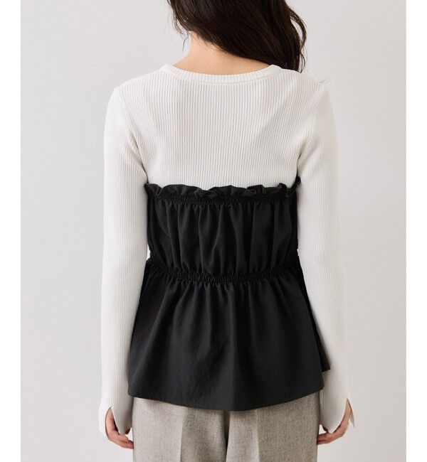 VIS「シャーリングビスチェドッキングニット/イージーケア」|ニット・セーター|