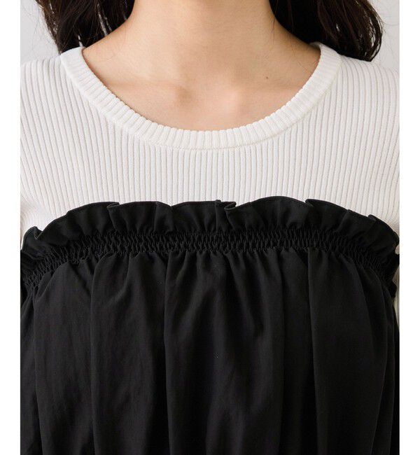 VIS「シャーリングビスチェドッキングニット/イージーケア」|ニット・セーター|