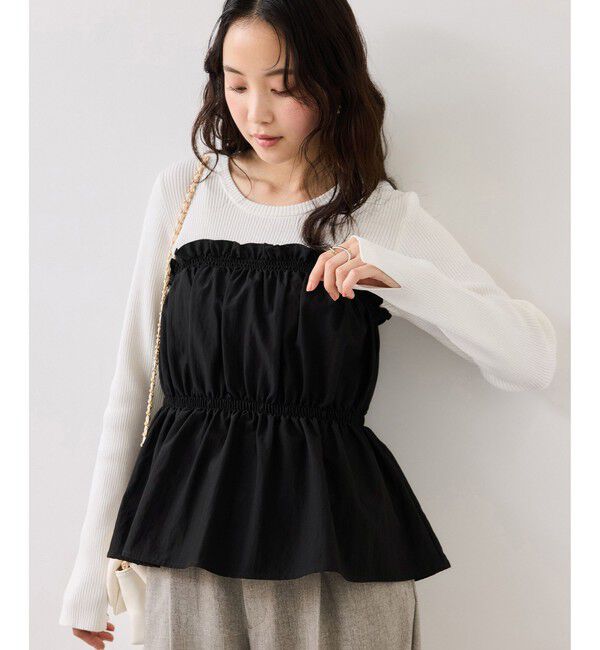 VIS「シャーリングビスチェドッキングニット/イージーケア」|ニット・セーター|