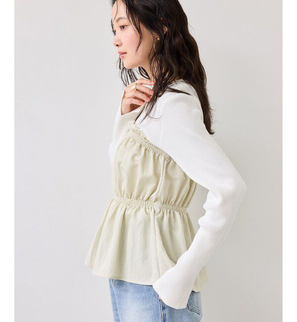 VIS「シャーリングビスチェドッキングニット/イージーケア」|ニット・セーター|