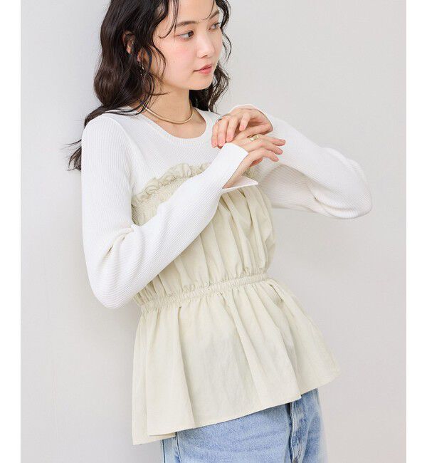 VIS「シャーリングビスチェドッキングニット/イージーケア」|ニット・セーター|キナリ(16)