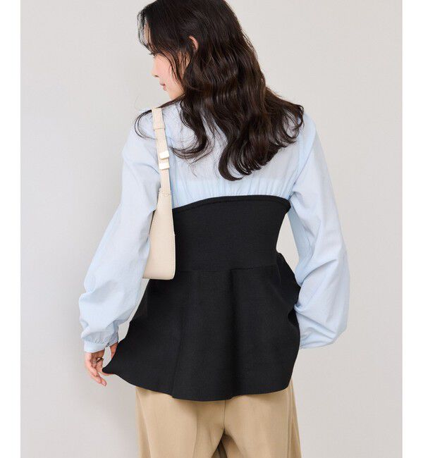 VIS「ペプラムニットドッキングブラウス」|シャツ・ブラウス|