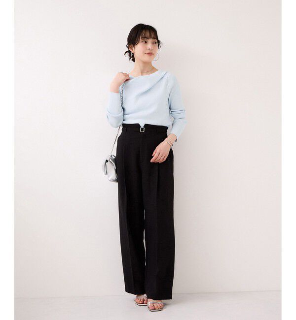 VIS「ドレープオフショルダーリブニット/イージーケア」|ニット・セーター|