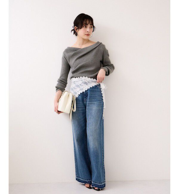 VIS「ドレープオフショルダーリブニット/イージーケア」|ニット・セーター|