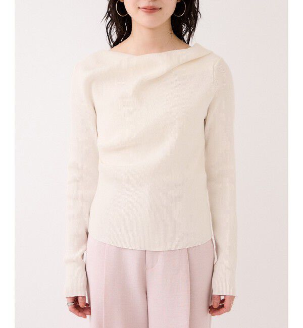 VIS「ドレープオフショルダーリブニット/イージーケア」|ニット・セーター|